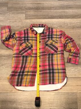 Passport Pink, Yellow & Brown Plaid Button-Down Shirt Jacket
